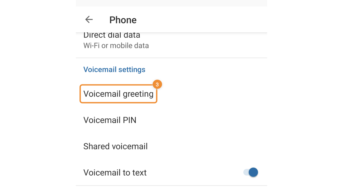 RingCentral Voicemail mobile greeting settings
