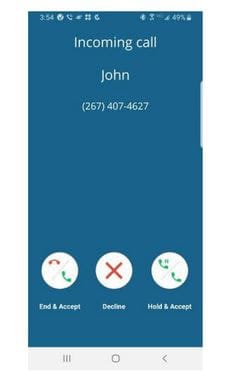 android incoming call
