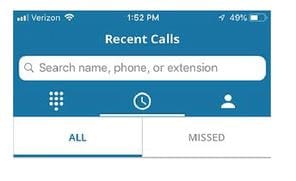 recent call screen