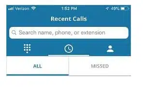 recent call screen