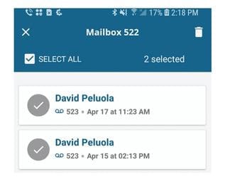 delete multiple voicemails