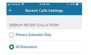 recent call settings
