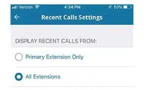 recent call settings